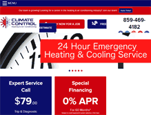 Tablet Screenshot of climatecontrolcorp.com